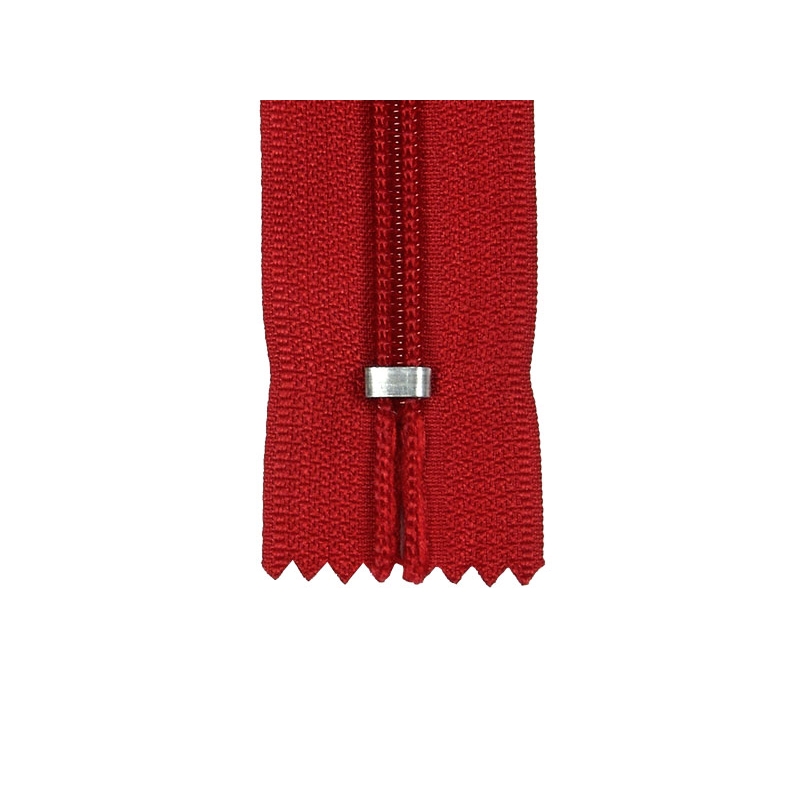 NYLON READY ZIPPER 5  AUTO LOCK CLOSE END 16 CM (171) RED