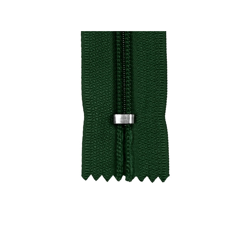 NYLON READY ZIPPER 5 AUTO LOCK CLOSE END 16 CM (153) DARK GREEN