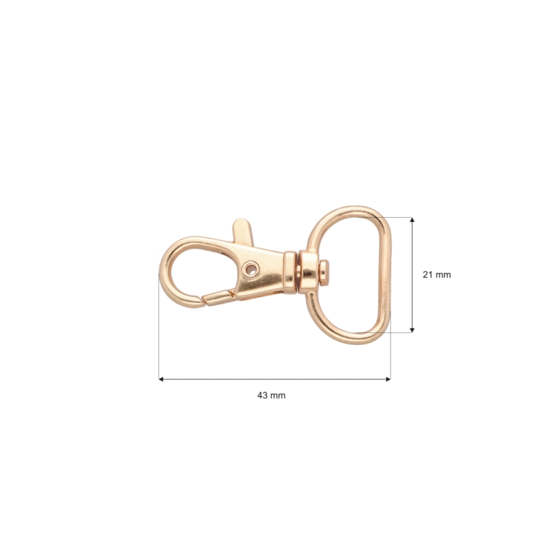 METAL  SNAP HOOK 20 MM GOLD 100 PCS