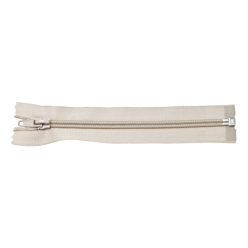 NYLON READY ZIPPER 5   AUTO LOCK OPEN END 25 CM (101) LIGHT BEIGE