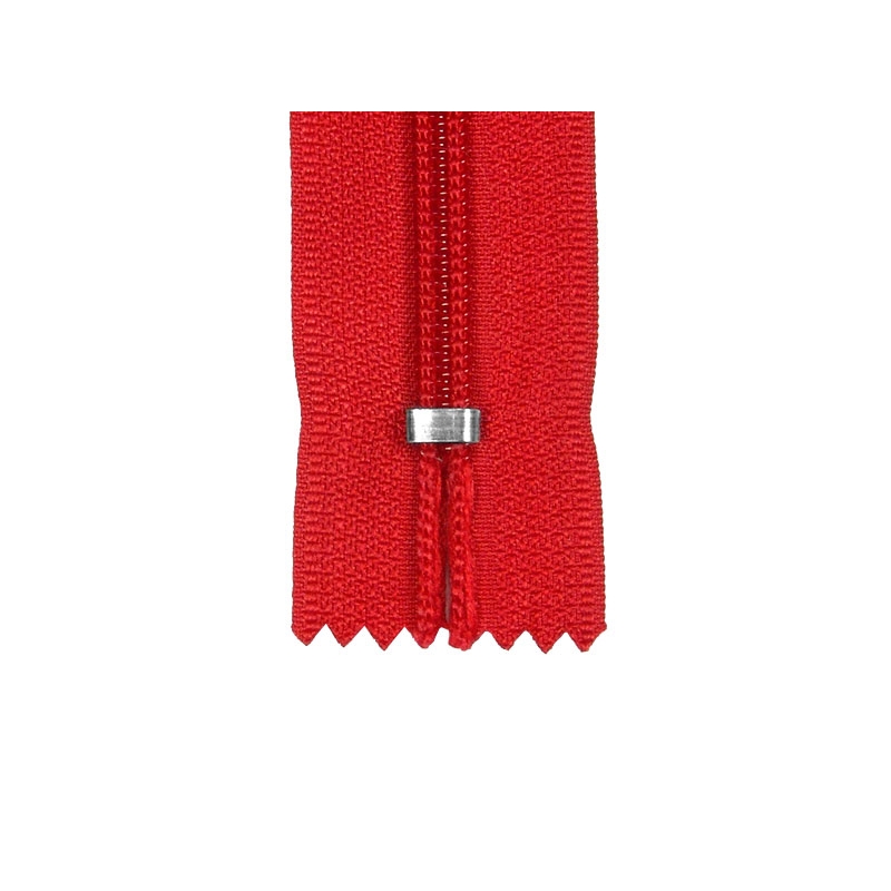 NYLON READY ZIPPER 5 AUTO LOCK CLOSE END 16 CM (820) RED