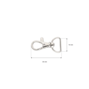 Karabińczyk metalowy 14 mm rybka 4 g nikiel