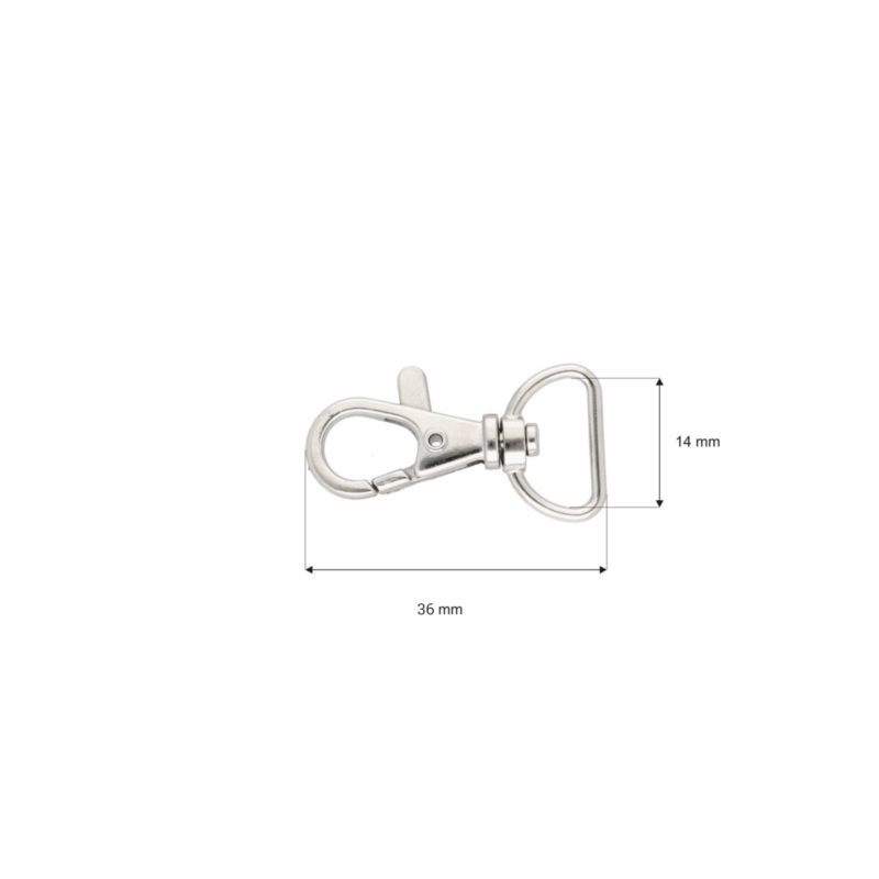 METAL  SNAP HOOK 14&nbspMM LIGHT NICKEL  100  PCS