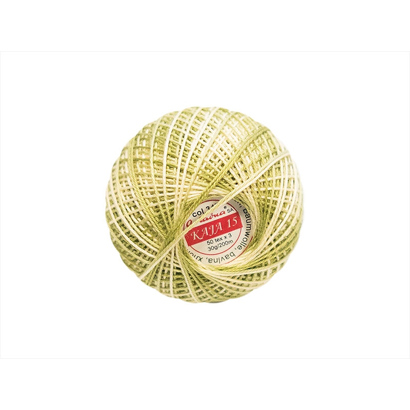 COTTON YARN KAJA 15 OLIVE OMBRE (0347) 30G