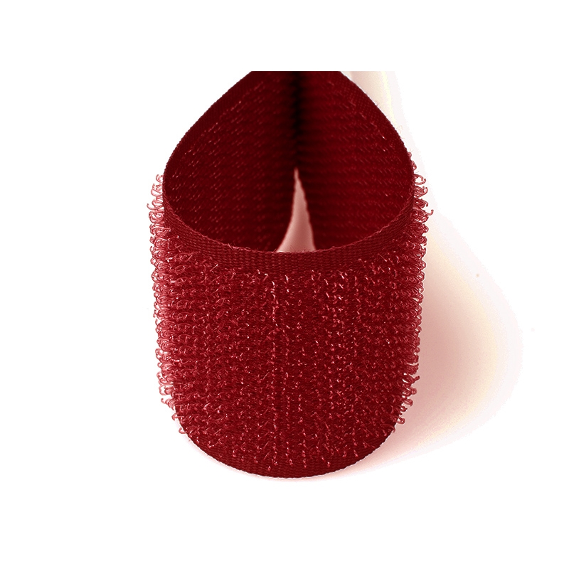 Hook and loop tape  maroon 525 polyester/nylon hook 25 mb