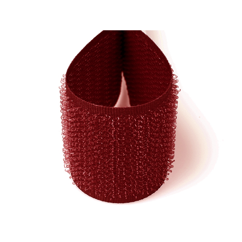 Hook and loop tape  maroon 048 polyester/nylon hook 25 mb