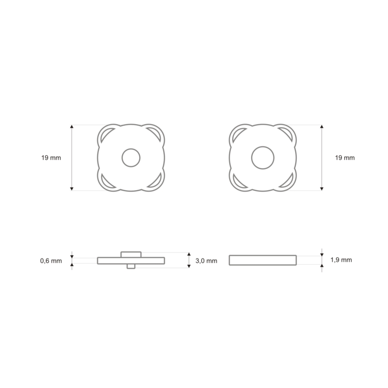 Magnet 19/2 mm nickel 100  st.