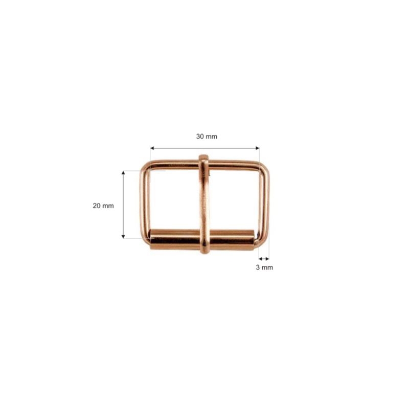 Klamra rymarska jednozaczepowa 30/20/3 mm złota drut