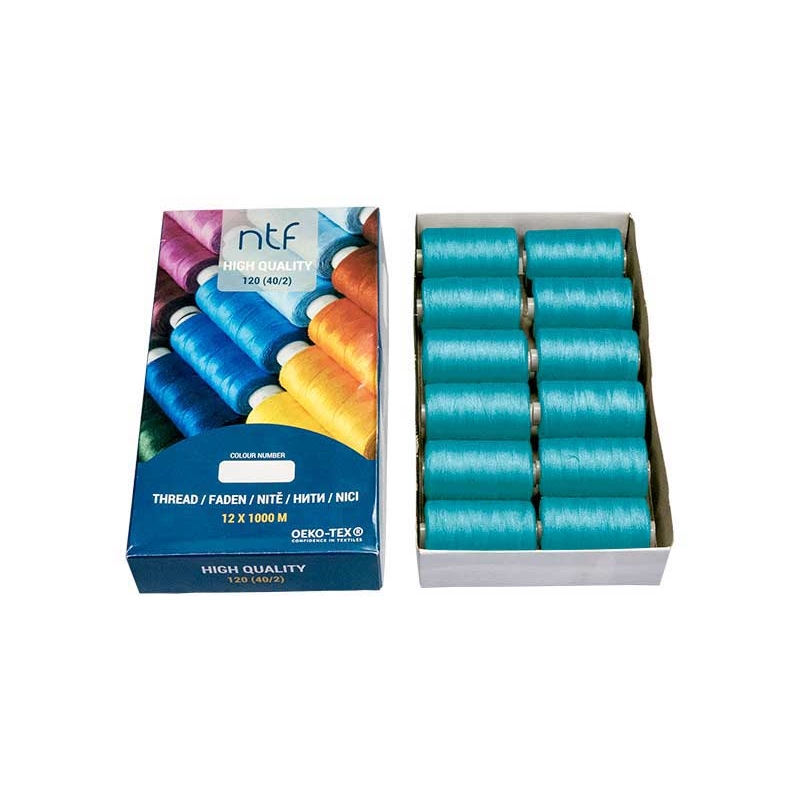 POLYESTER THREADS NTF 40/2 TEAL BLUE A610 1000 M x 12 PCS.