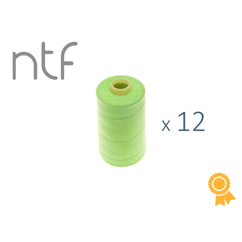 POLYESTER THREADS NTF 40/2 NEON GREEN A587 1000 M x 12 PCS.