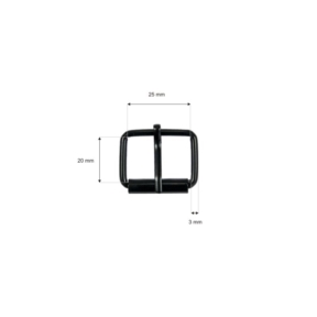 Klamra rymarska jednozaczepowa 25/20/3 mm czarny mat drut