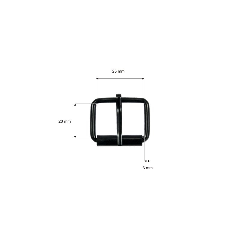 Klamra rymarska jednozaczepowa 25/20/3 mm czarny mat drut