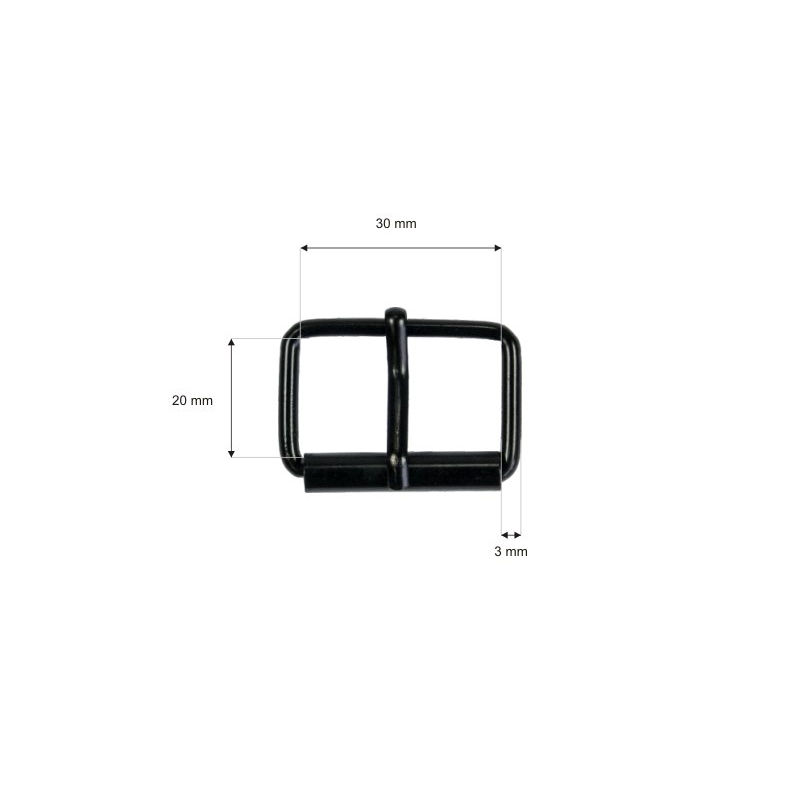 Klamra rymarska jednozaczepowa 30/20/3 mm czarny mat drut