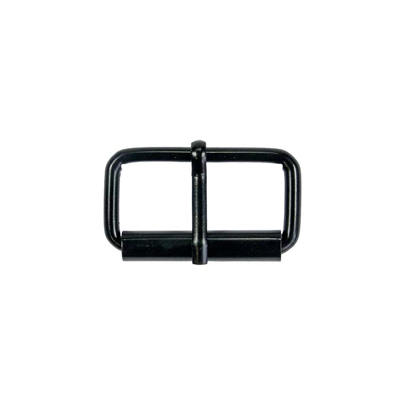 METAL ROLLER BUCKLE SINGLE 40/20/4 MM MATT BLACK  WIRE 100 PCS