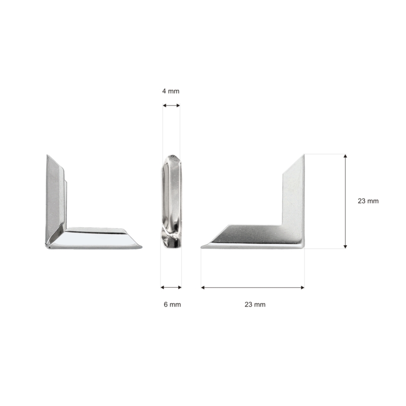 Metal corner 22/5/4 mm 1 pcs