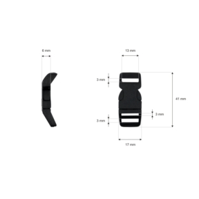 Klamra plastikowa 13x42 mm Saba czarna