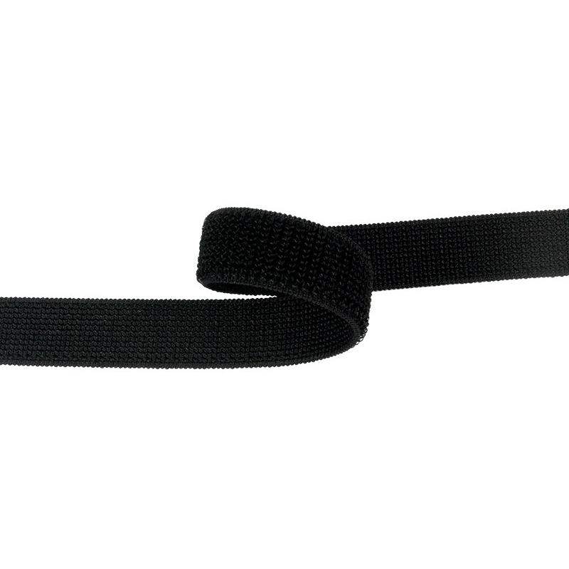 Elastic hook and loop tape  black 580 nylon loop 20 yd