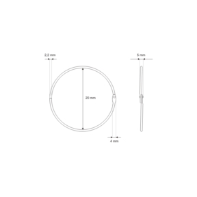 Kółko metalowe otwierane  20/2,2 mm nikiel