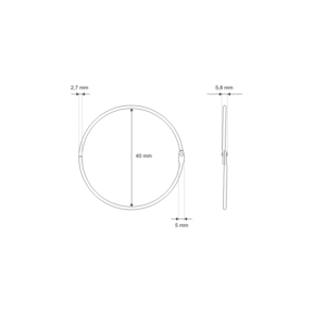 Kółko metalowe otwierane  40/2,7 mm nikiel