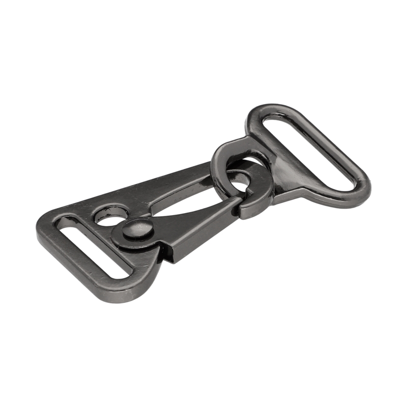 METAL SNAP HOOK 24 MM  KOSMA BLACK GLOSSY 1 PCS