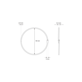 Kółko metalowe otwierane  52/2,9 mm nikiel