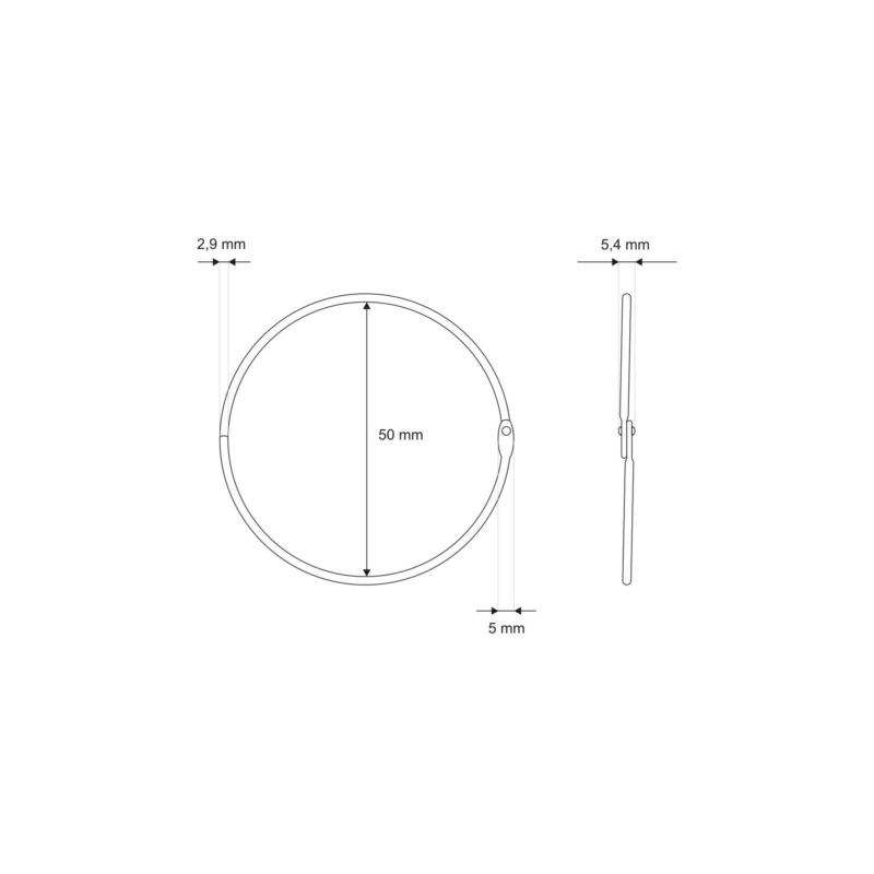 Kółko metalowe otwierane  52/2,9 mm nikiel