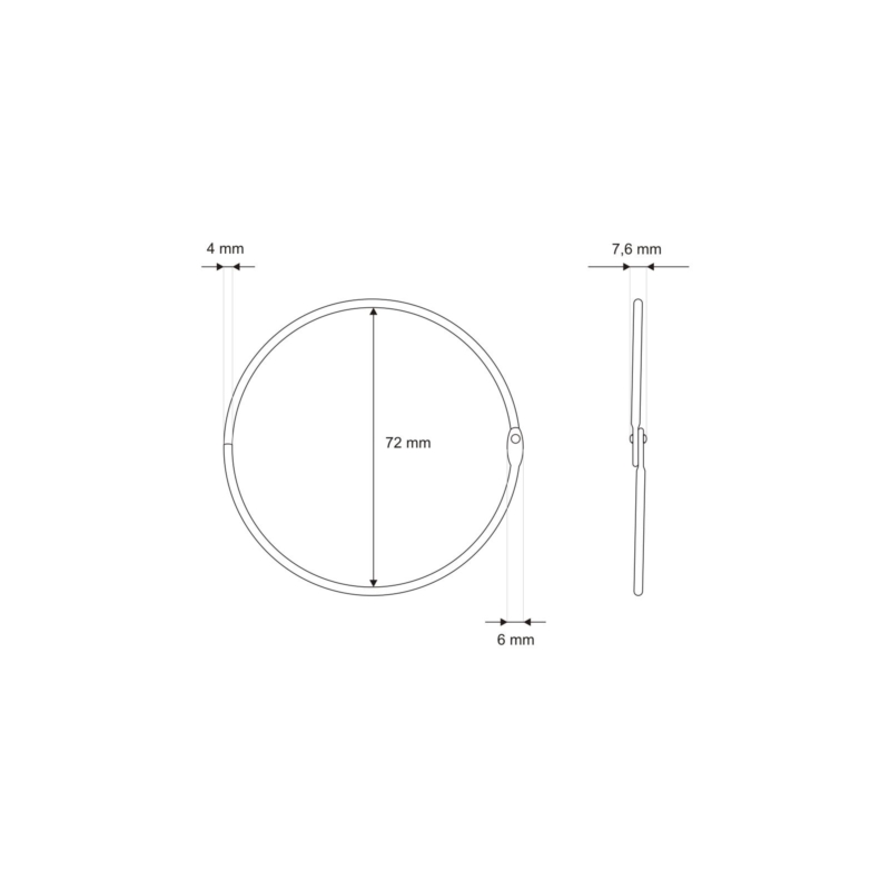 Kółko metalowe otwierane  70/4,0 mm nikiel