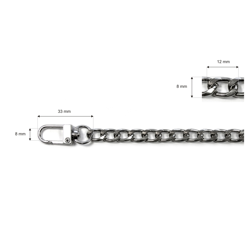 Handtaschenkette mit karabinerhaken 1001 anastazja nickel