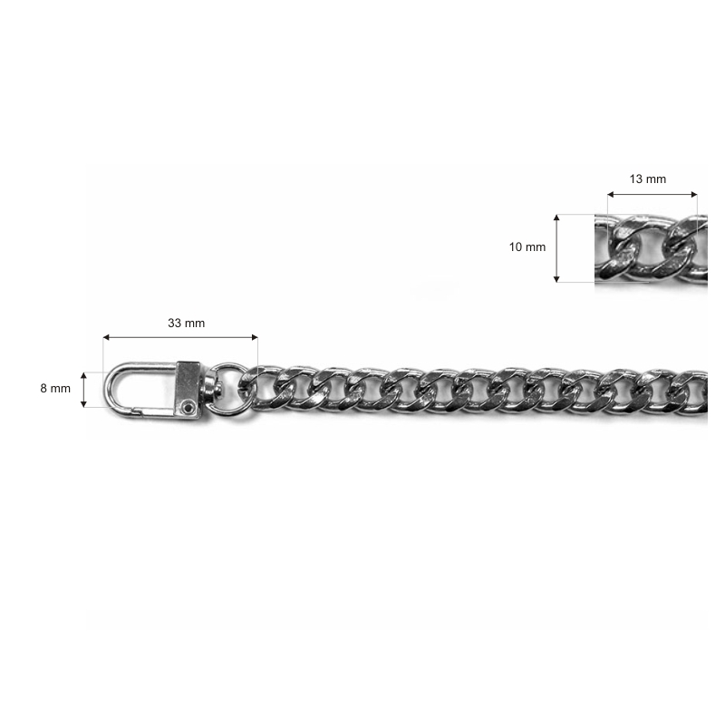 Handbag chain with snap hook 1003 bianka nickel