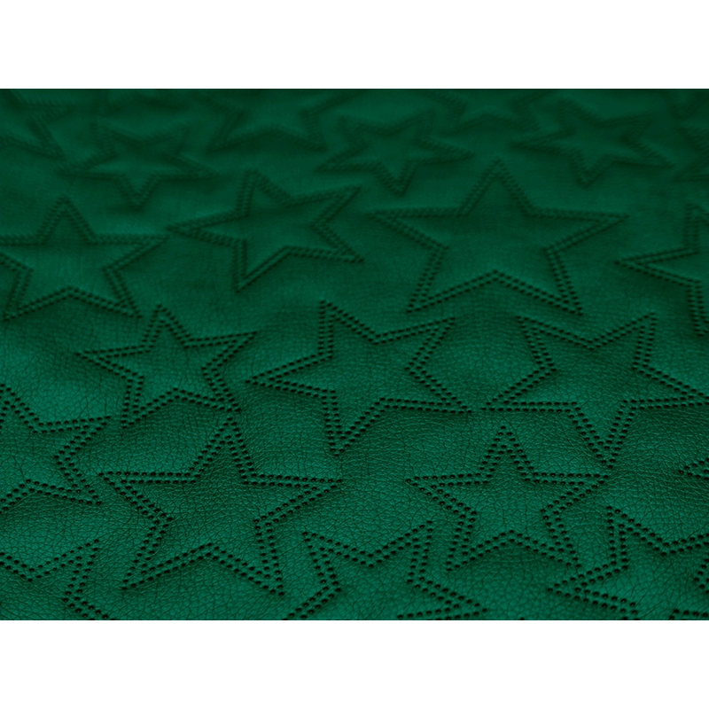 IMITATION QUILTED LEATHER STARS METALLIC GREEN 140 CM 1 MB