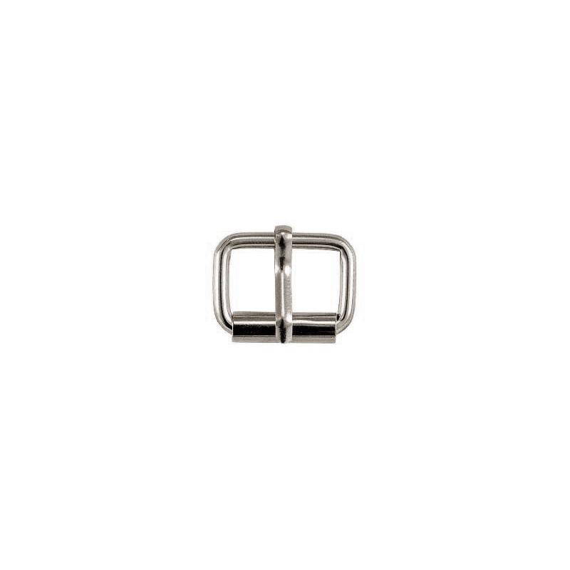 METAL ROLLER BUCKLE SINGLE 20/12/3 MM SILVER COLOR, NICKEL FREE