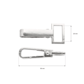 Karabińczyk metalowy 20 mm rf-70 nikiel - drugi gatunek