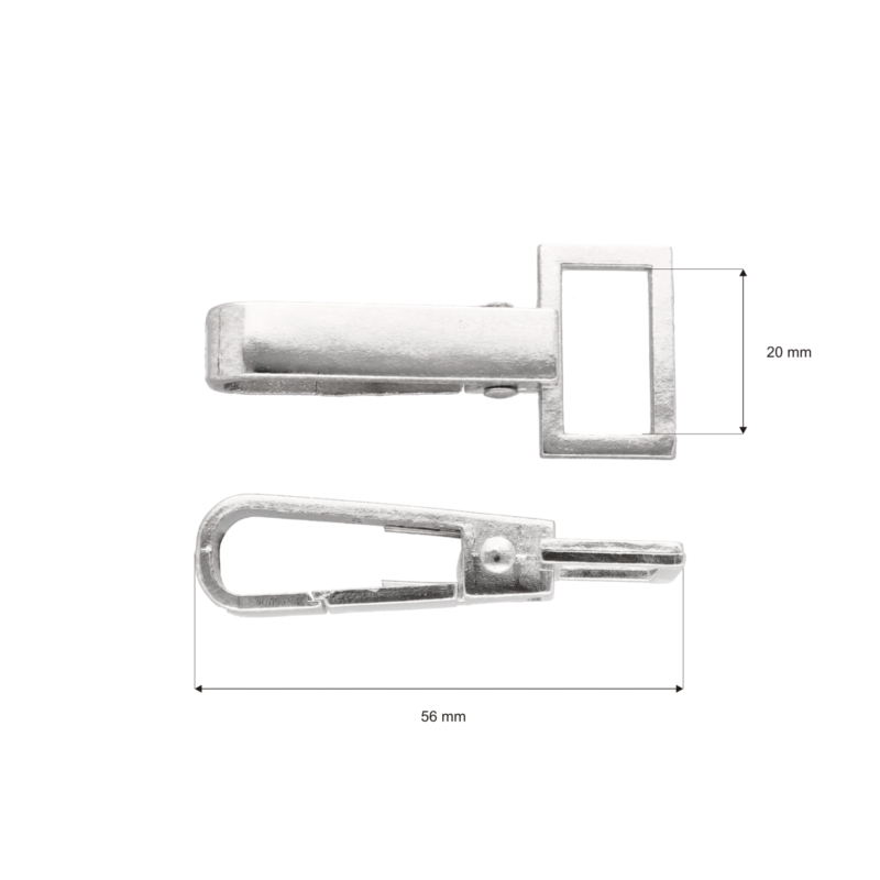 Karabińczyk metalowy 20 mm rf-70 nikiel - drugi gatunek