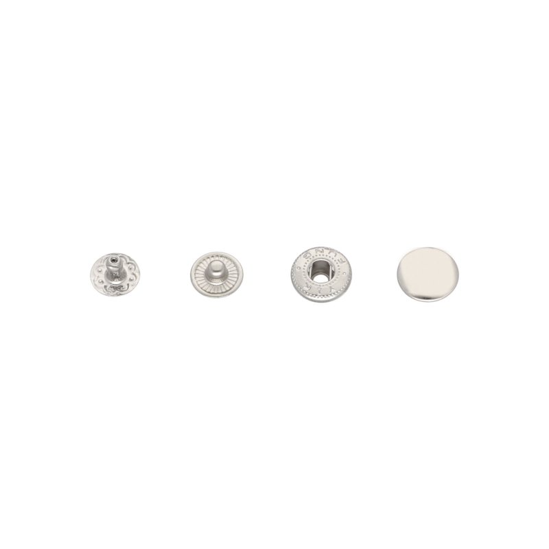 Stainless metal snap fastener alfa 10 mm nickel