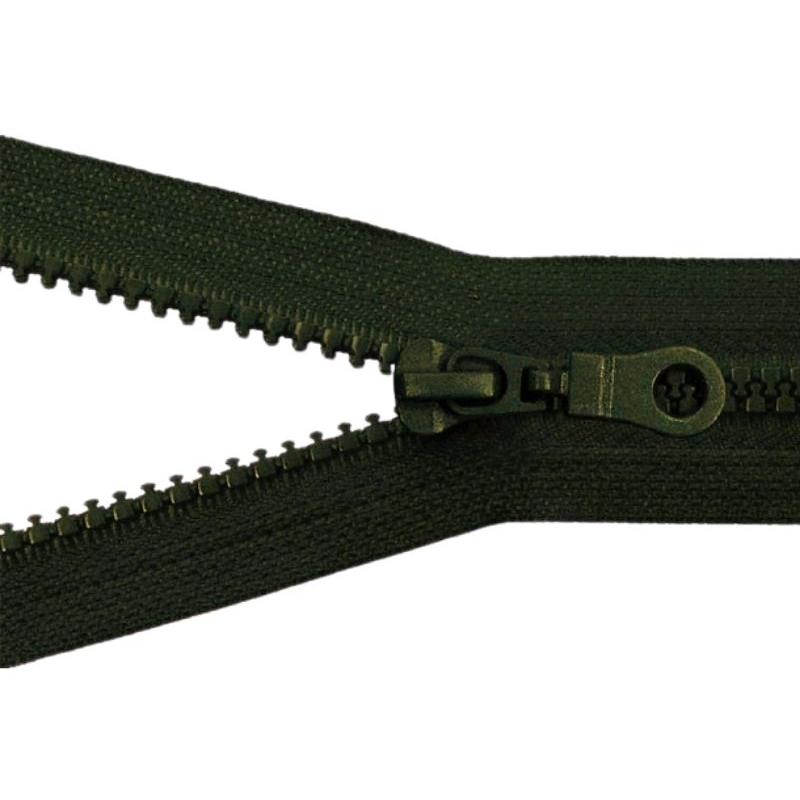 PLASTIC READY ZIPPER 5 OPEN END 80 cm (175) MILITARY GREEN 50  PCS