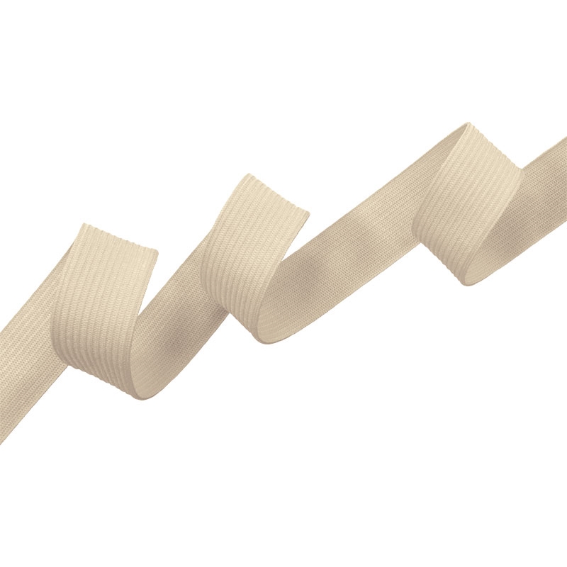 Knitted elastic tape 20 mm (101) beige polyester 25 mb