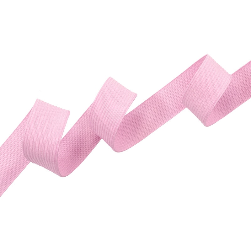 Knitted elastic tape 20 mm (552) light pink polyester 25 mb