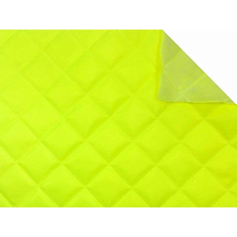 QUILTED POLYESTER FABRIC 420D PU KARO COVERED YELLOW NEON 1003 150 CM 25 MB