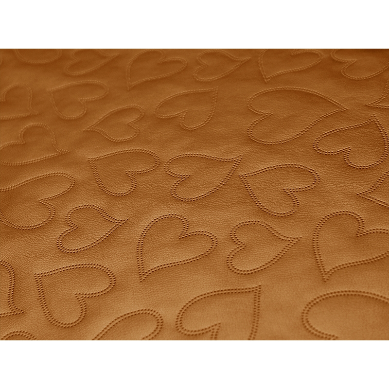 IMITATION QUILTED LEATHER HEARTS COPPER 140 CM 1 MB