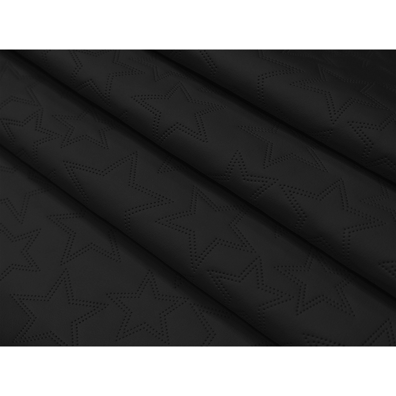 IMITATION QUILTED LEATHER STARS BLACK 140 CM 1 MB