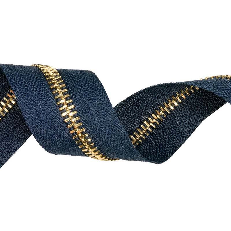 METAL  ZIPPER TAPE 5 (058) NAVY BLUE GLOSSY GOLD