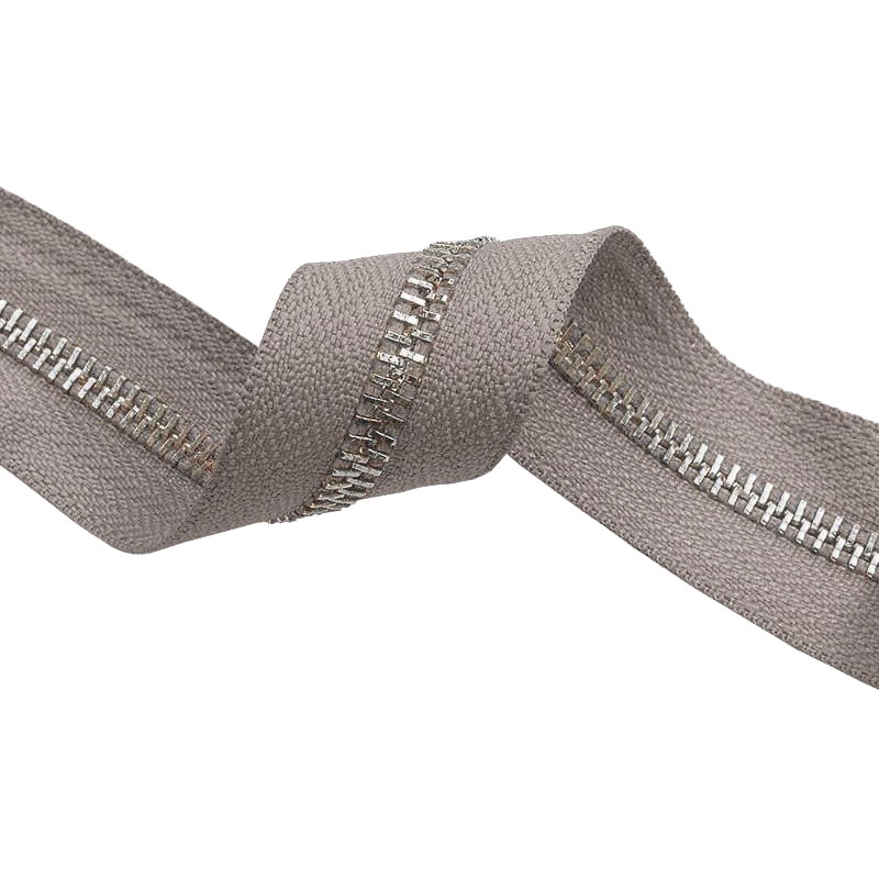 METAL ZIPPER  TAPE 5 (134) GREY GLOSSY  NICKEL