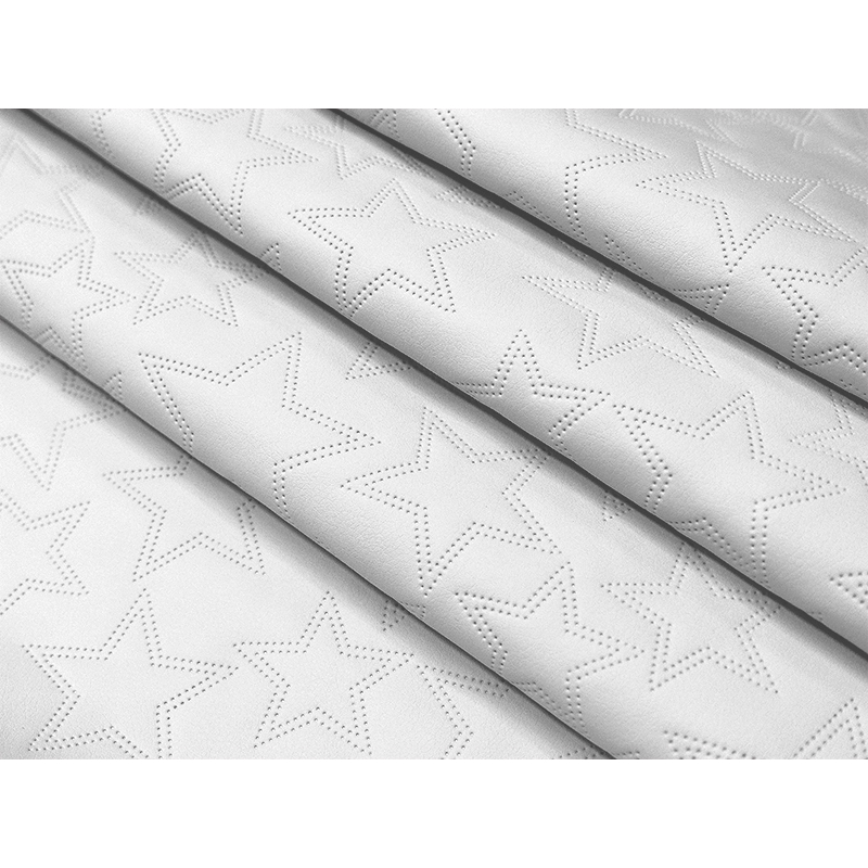 IMITATION QUILTED LEATHER STARS WHITE 140 CM 1 MB