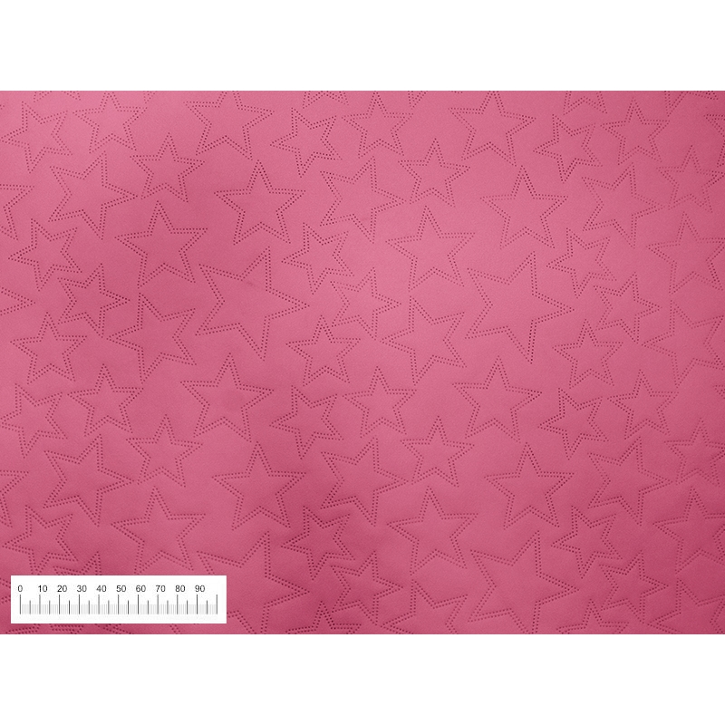 IMITATION QUILTED LEATHER STARS DARK PINK 140 CM 1 MB