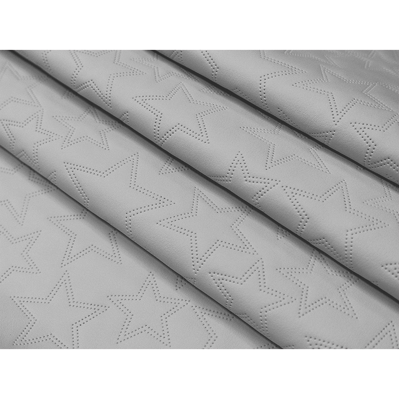 IMITATION QUILTED LEATHER STARS LIGHT GREY 140 CM 1 MB