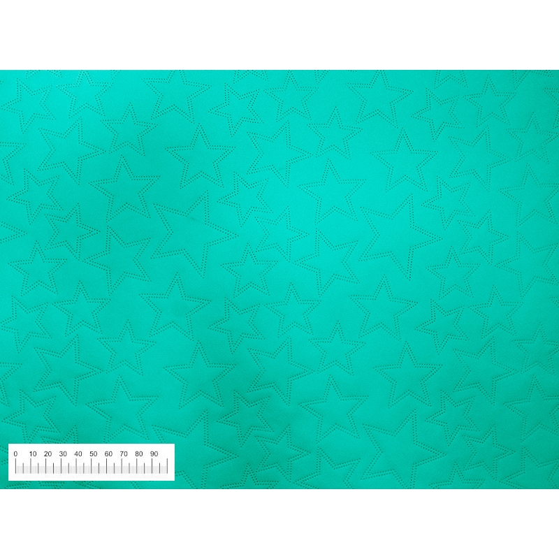 IMITATION QUILTED LEATHER STARS TURQUOISE 140 CM 1 MB