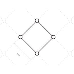 Podszewka pikowana karo + kółko 3x3 (501) biała