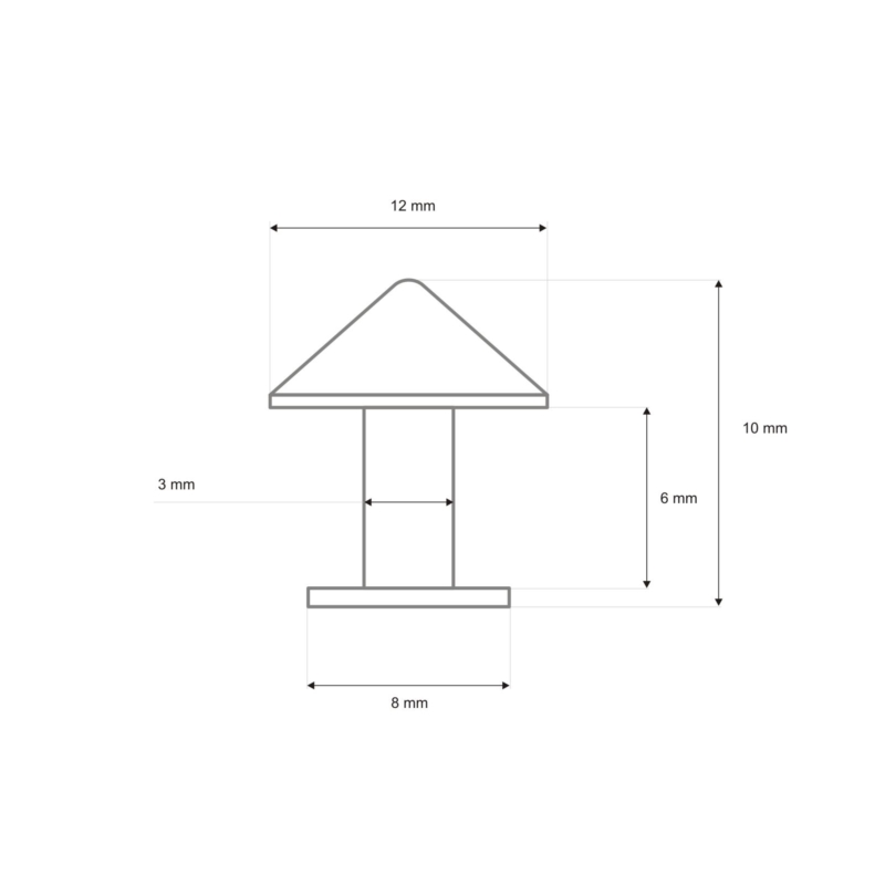 METAL RIVET ONE-SIDED CONE12/8/10MM NICKEL 200 PCS