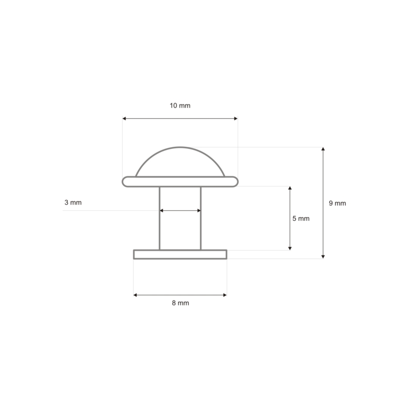 NIETE EINSEITIG HUT  10/8/9MM  NICKEL 200 ST.