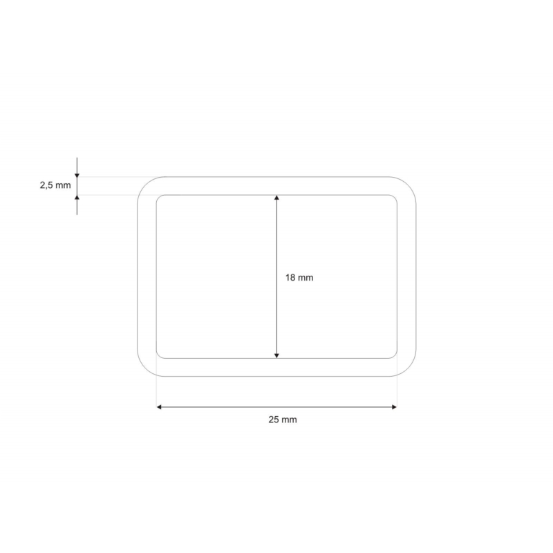 METAL FRAME 25/18/2,5 MM MATT BLACK WIRE 100  PCS